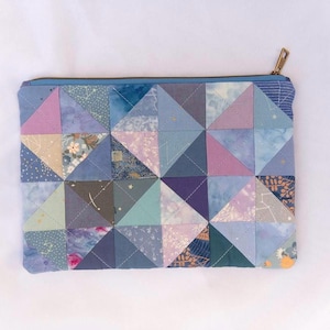 big scrappy patchwork zipper pouch