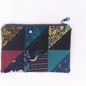 starry patchwork zipper pouch