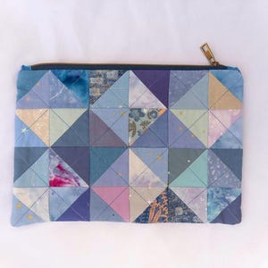big scrappy patchwork zipper pouch