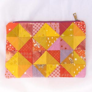 big scrappy patchwork zipper pouch