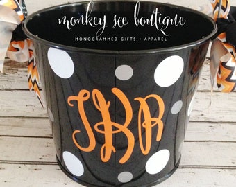 Monogram Halloween Trick or Treat Pail