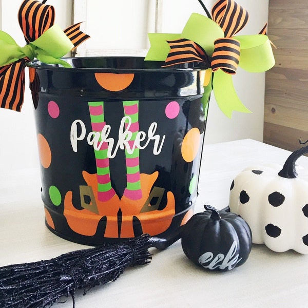 Witch Boot Trick or Treat Bucket