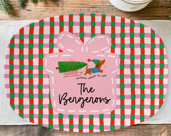 Personalized Dachshund Christmas Platter – Holiday Dog Lover Gift