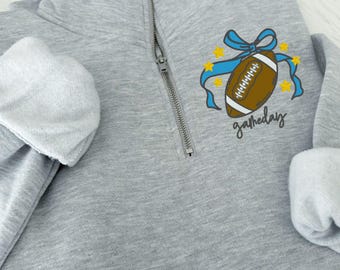 Custom Football Game Day Quarter Zip Sweatshirt: Adult Personalized Spiritwear