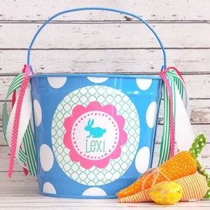 Personalized Easter Bucket For Girls,  Easter Bunny Basket, Personalized Easter Pail