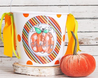 Personalized Pumpkin Gift Bucket