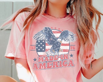 Retro Made In America Eagle Shirt  Comfort Color Oversized T-shirt