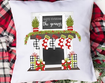 Personalized Christmas Pillow, Custom Name Holiday Pillow