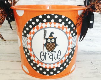 Owl Witch Candy Pail for Halloween