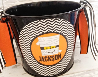 Personalized Mummy Halloween Pail