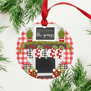 Personalized Family Christmas Ornament: Custom Stockings & Names