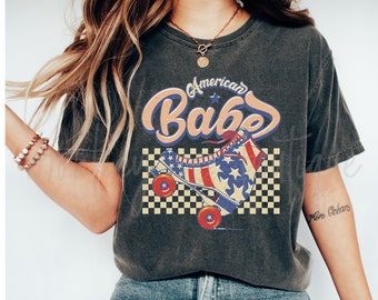 Retro American Babe Comfort Colors Oversized T-Shirt