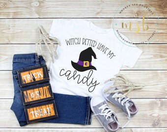 Kids Halloween Shirt, Halloween Tee, Halloween T-Shirt, Witch Better Have My Candy