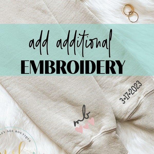 Add On Embroidery to an additional area of the Full Zip Hoodies