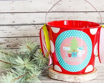 Personalized Christmas Bucket | Christmas Decor | Secret Santa Gift | Gift Bucket