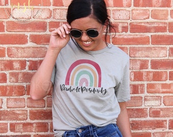 Radiate Positivity Rainbow Inspirational Unisex Tee