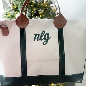 Monogrammed Canvas Overnight Duffle Bag - Personalized Weekender, Travel Bag, Custom Gift for Bridesmaids or Graduations