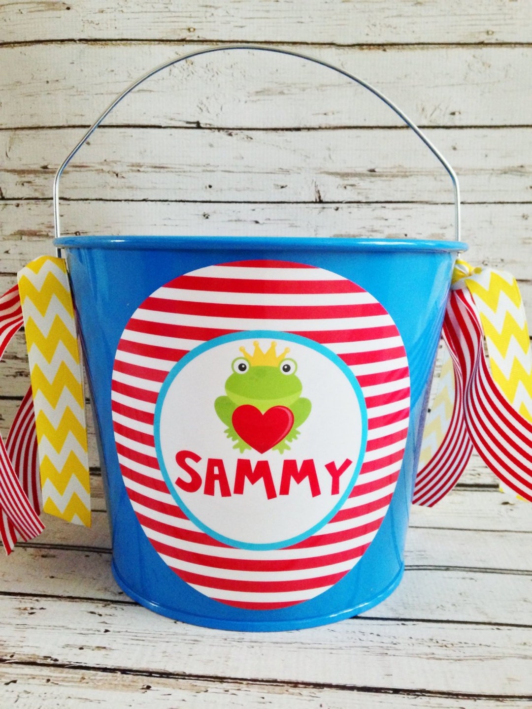 Personalized Valentine Frog Prince Bucket for Boys - Etsy