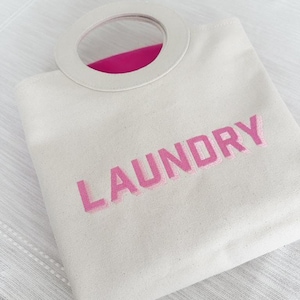 Personalized Canvas Laundry Bag, Embroidered Dorm Hamper, College Student Gift, Monogram Organization Bag