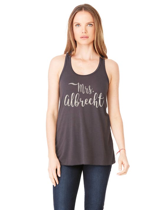 Mrs. Personalized Tank Top Bride Tank Top Mrs. Tank Top Etsy
