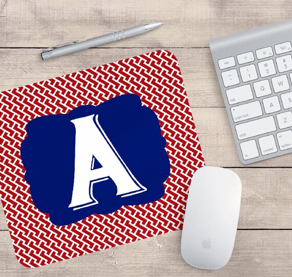 Monogram Modern Brick Mouse Pad Office Decor Coworker Etsy
