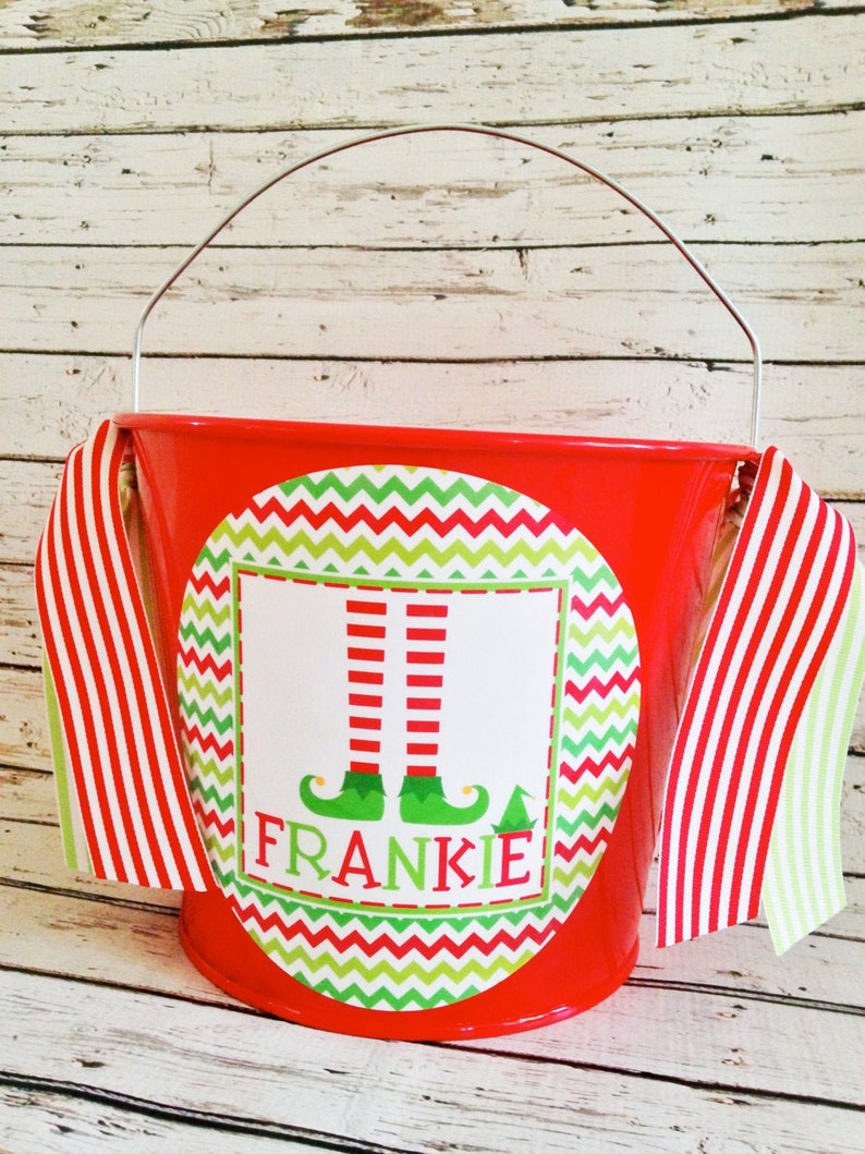 Personalized Christmas Bucket Personalized Christmas Pail Etsy