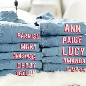 Custom Monogrammed Denim Shirt – Personalized Button Down for Men and Women