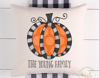 Halloween Decorative Pillow Cover, Polka Pumpkin Pillow Cover, Personalized Halloween Pillow Cover