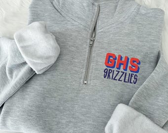 Custom School Spirit Quarter Zip Sweatshirt: Adult Personalized Spiritwear