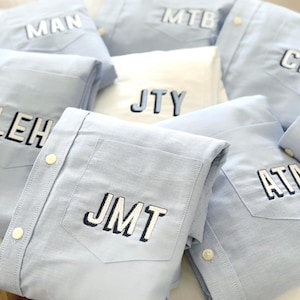 Monogrammed Bridal Party Getting Ready Shirts For Hair and Makeup