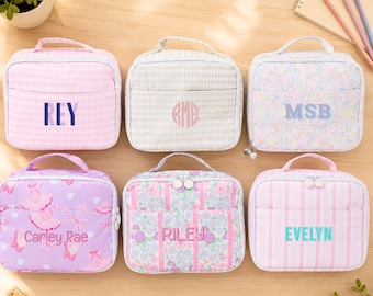 Personalized Girls Lunchbox: Custom Embroidered School Lunch Bag