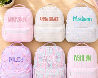 Personalized Girls Backpack: Custom Embroidered Toddler or Full Size School Bag