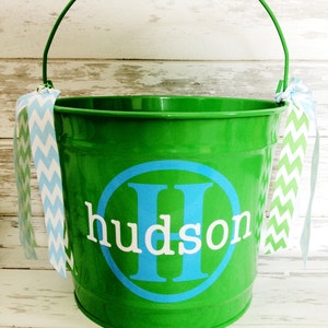 Easter Bucket For Boys, Easter Bunny Basket, Gift for Boys, Personalized Easter Pail image 2