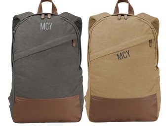 Personalized Vintage Inspired Cotton Canvas Backpack