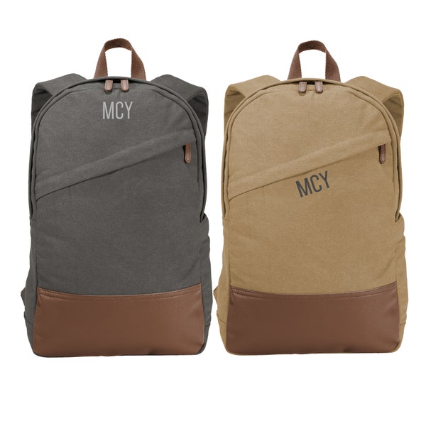 Personalized Vintage Inspired Cotton Canvas Backpack