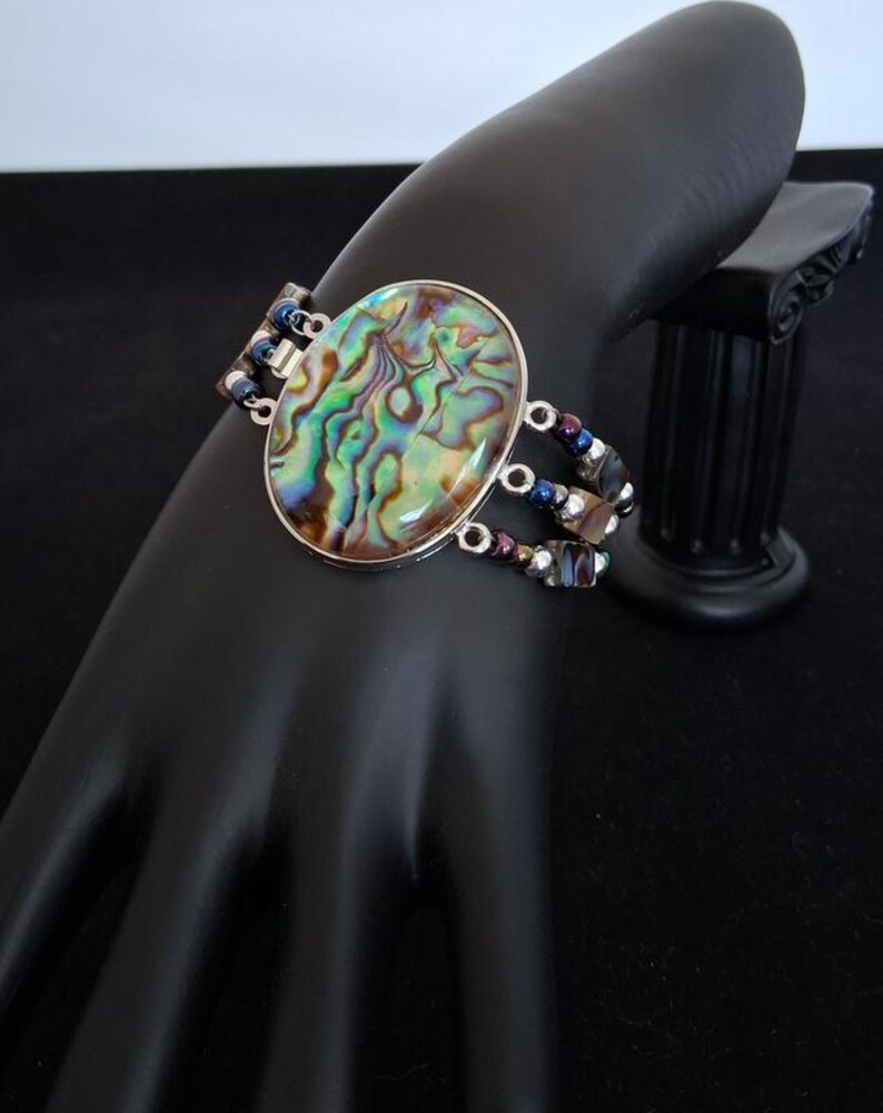 Collana, bracciale e orecchini in abalone Bracelet