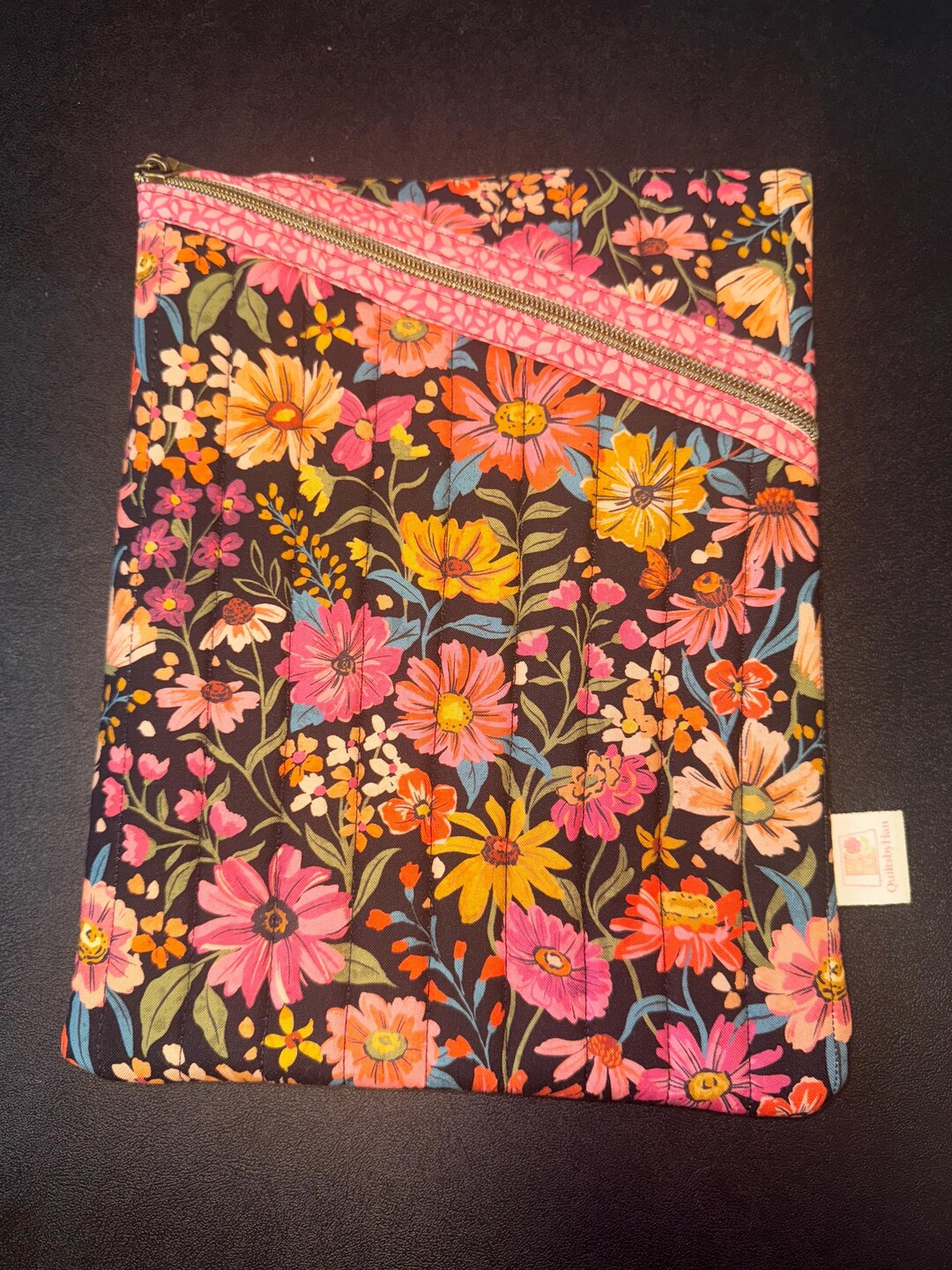 Heming Pouch Hemingway Pouch (large 9x12”) in Pink, Yellow, and Peach Floral With ...