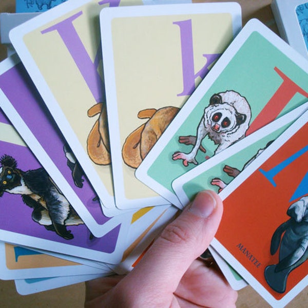 SAMPLE SALE big discount 1 Deck of Under Appreciated Animal Matching Memory Card Game for kids  slightly misprinted sample cards