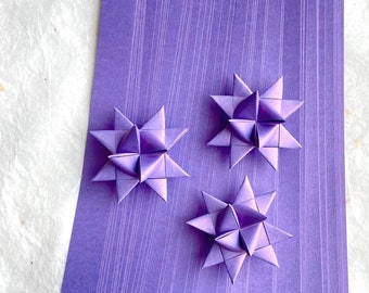 Shimmer Violet Satin~ Froebel Moravian German Star Paper Origami Ornaments Favors DIY Weaving Craft Projects (50 Strips)