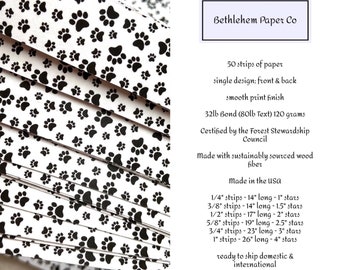 Paw Prints~ Froebel Moravian German Star Paper Origami Ornaments Animal Prints DIY Weaving Craft Projects (50 Strips)