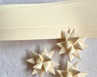 Ivoire ~ Froebel Moravian, étoiles allemandes en papier, ornements en origami, crème, écru, blanc cassé, projets créatifs de tissage à faire soi-même (50 bandes)