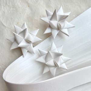 Shimmer Pearl Froebel Moravian German Star Paper Origami Ornaments Traditional DIY Weaving Craft Projects 50 Strips image 3