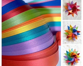 Metallics~ Froebel Star Paper Froebel Moravian German Star Paper Origami Ornaments Colorful Shimmer DIY Weaving Craft Projects