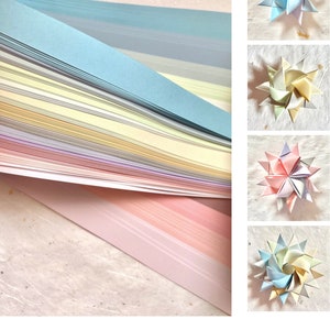 Pastels~ Froebel Moravian German Star Paper Origami Ornaments Colorful DIY Weaving Craft Projects