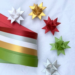 Paper Strips for Moravian, Froebel, Christmas, Advent, Danish, Pennsylvania  Stars. Gold Star Pattern. 50 Strips per Pack