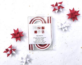 Paper Star Kit~ Froebel Paper Strips & Instructions (100ct) Red/White