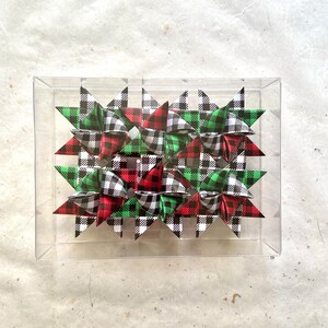 Moravian Paper Star Ornaments Red & Green Christmas Buffalo Plaid 3 inch image 5