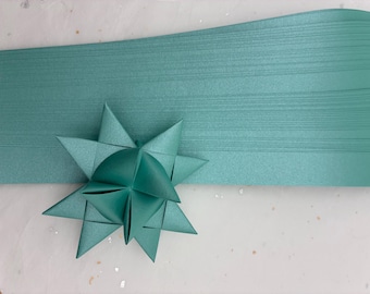 3/4” Aqua Shimmer~ Froebel Paper Strips (50ct)