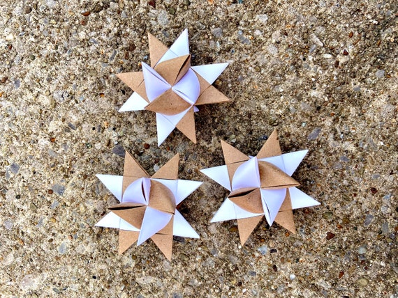 Shimmer Pearl Froebel Moravian German Star Paper Origami Ornaments