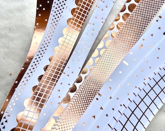 Rose Gold Hot Foil Paper Strips for Origami Stars (40 Strips)